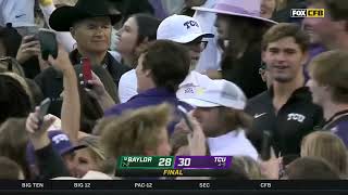 TCU upsets Baylor, fans storm the field