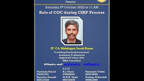 Role of COC during CIRP Process