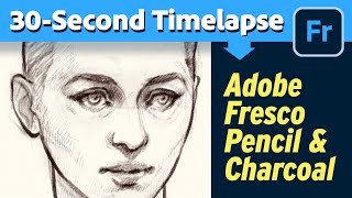 Charcoal Drawing in Adobe Fresco (30-sec Timelapse) screenshot 4