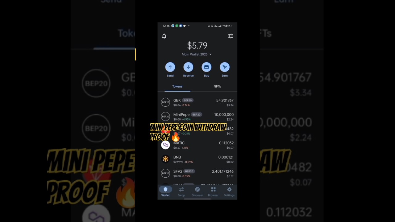 MINI PEPE COIN AIRDROP || Mini Pepe Coin Sell 🔴 || Mini Pepe Token Listing On Trust Wallet ||