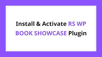 Install and Activate RS WP Book Showcase WordPress Plugin ( Free )