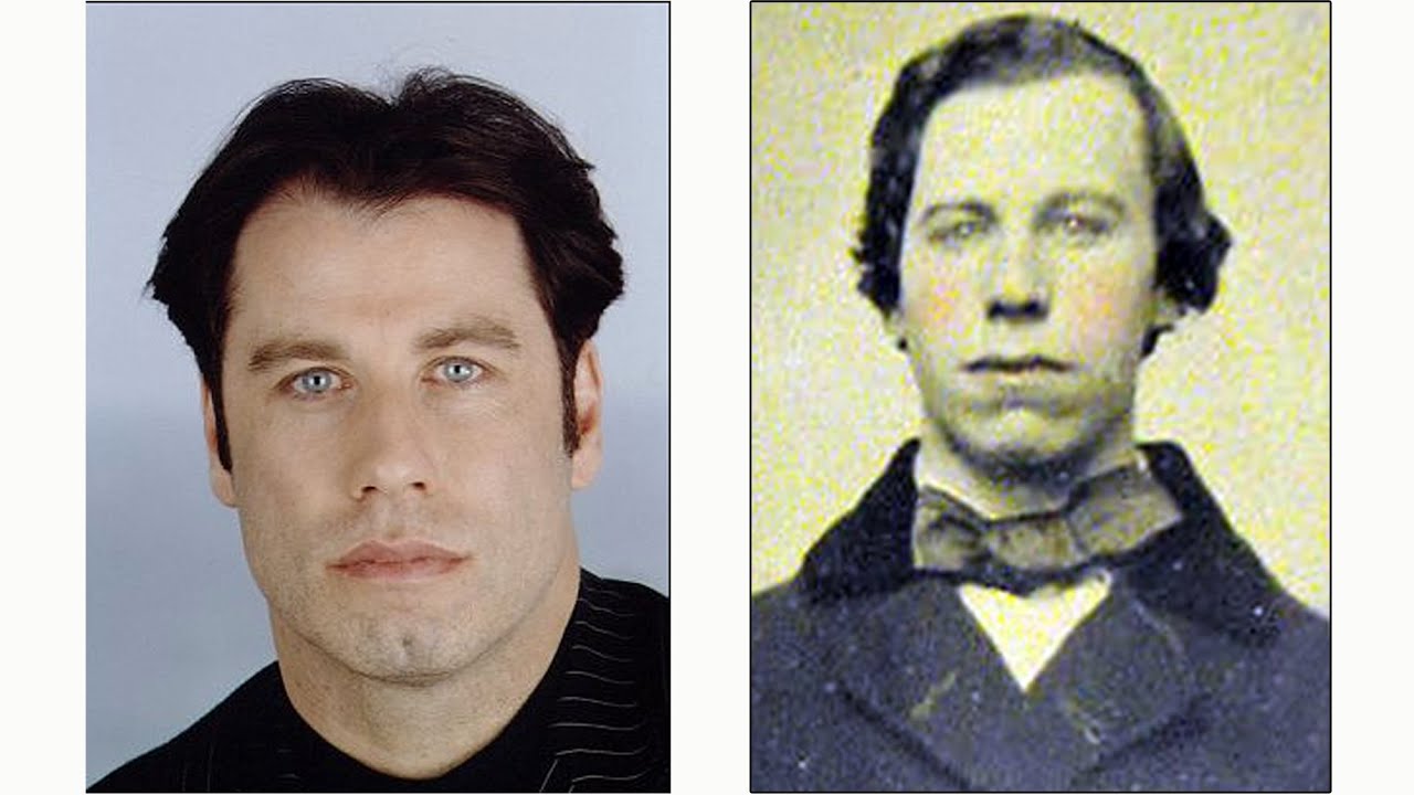 Это человек кому похож. Джон Траволта двойник. Джон Траволта и двойник из 1896. Джон Траволта вампир. Джон Траволта похожие.