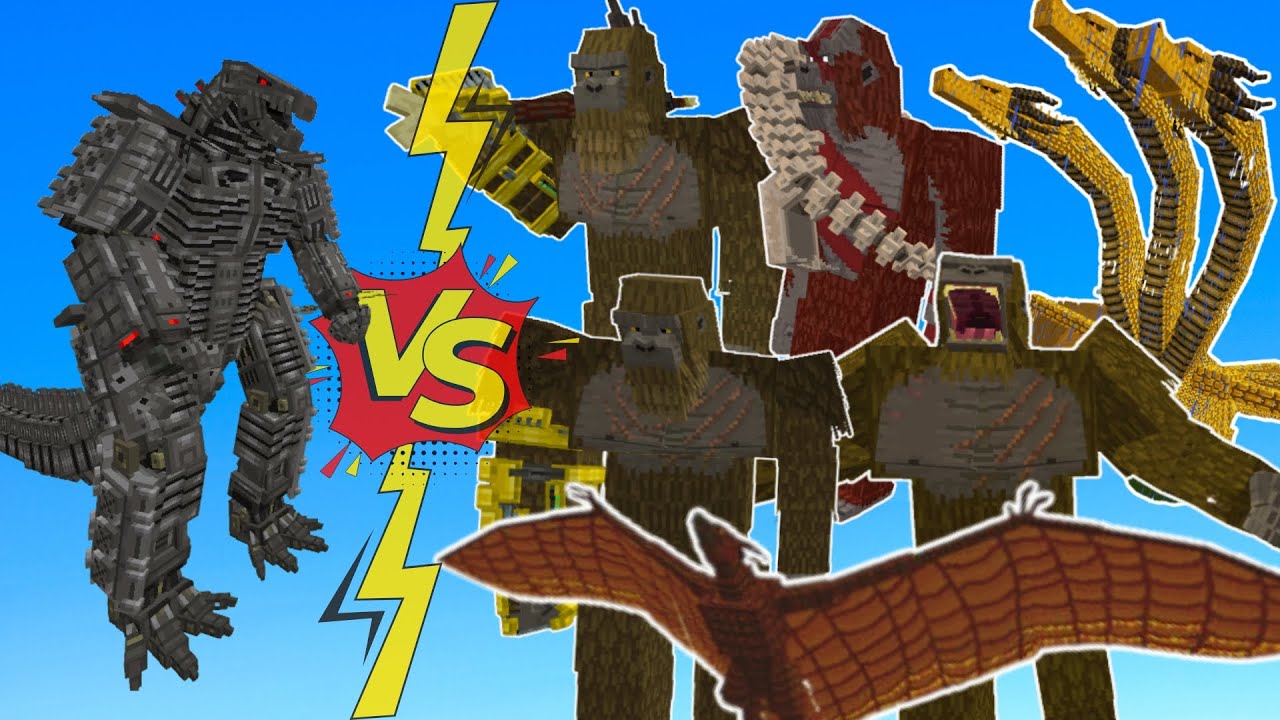 Mecha Godzilla vs All Titans – Epic Monsterverse Battle in Minecraft Bedrock!