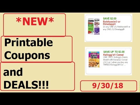 NEW Printable Coupons and Deals!!- 9/30/18