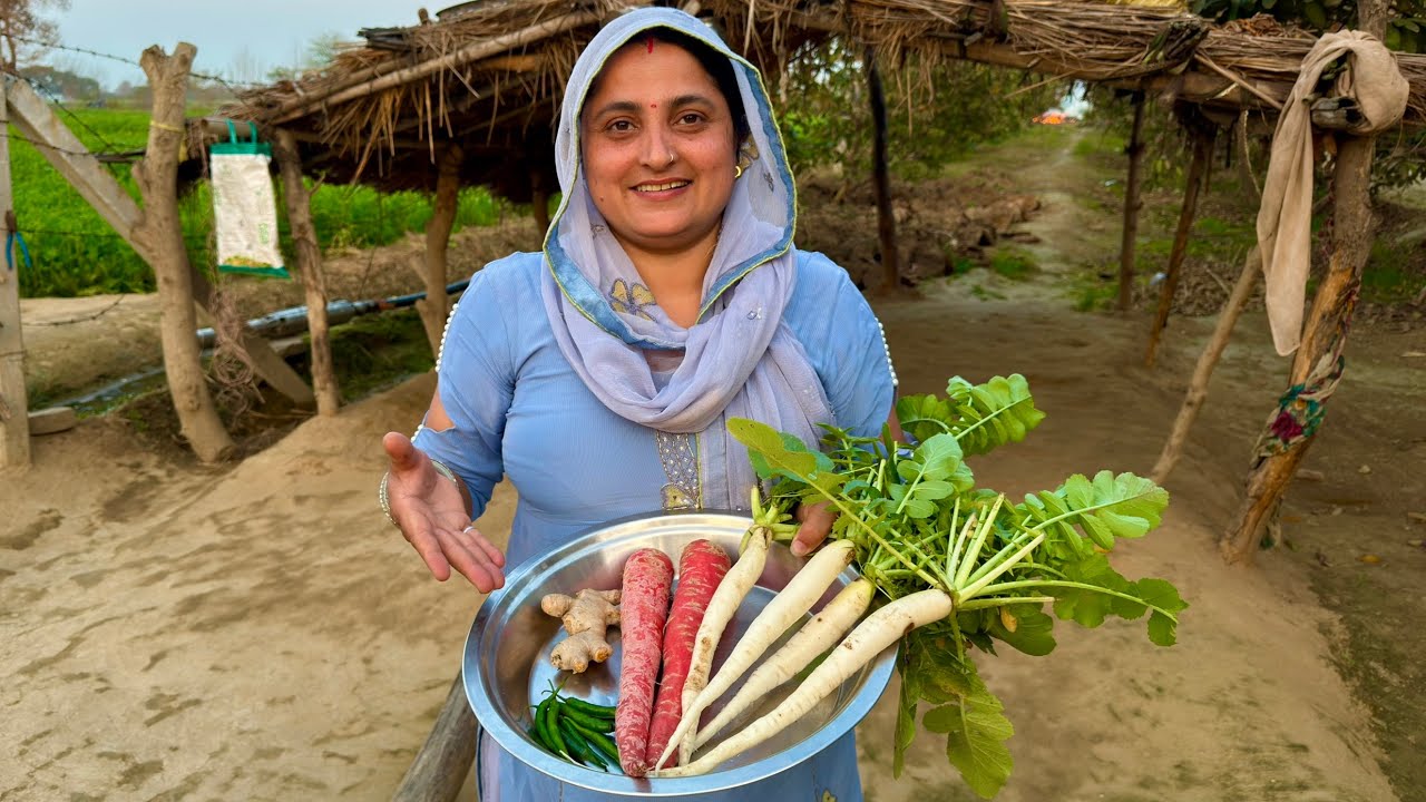 गाजर मूली का ऐसा अचार जो झटपट हो जाए तैयार । village style achar recipe 