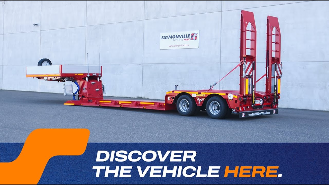 Faymonville - MegaMAX extendable lowbed trailer with central beam loading platform & single ramps