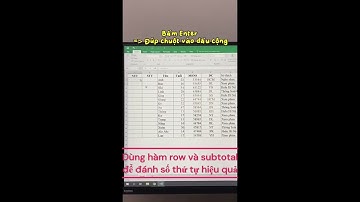 Đánh thứ tự trên Excel bằng hàm Row và Subtotal #Shorts