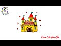 HowtoDraw a Cute Castle forKidsComo desenhar um castelo fofo e fácil para crianças@Draw As You Like