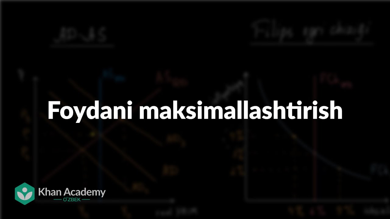 Foydani maksimallashtirish | Mikroiqtisodiyot