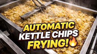 Automatic Kettle Chips Frying in Rectangular Batch Fryer 🍟🔥 | Industrial Process