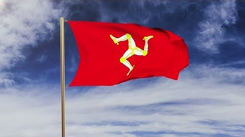 4K Isle Of Man flag waving in the wind. Green screen, alpha matte. Loopable animation Stock video