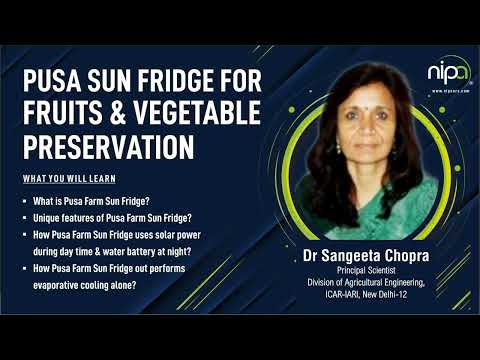Pusa Sun Fridge for Fruits & Vegetable Preservation - video from NIPA