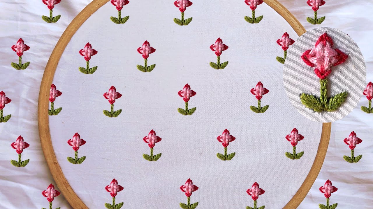 Amazing Hand Embroidery|Hand Embroidery Flower Design| embroidery designs #trending #embroidery
