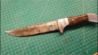 RESTORATION Rusty Old Hunting Knife (Polishing and Sharpening)