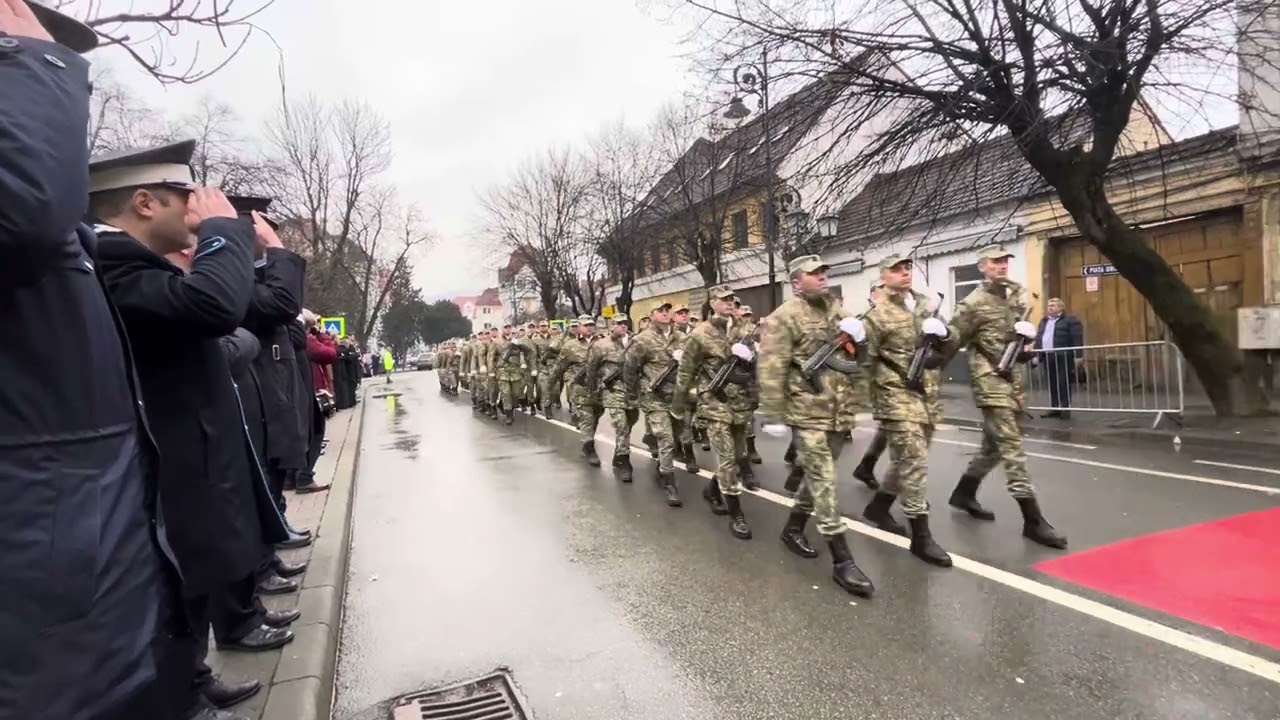 Defilare Gărzii de Onoare Ziua Unirii Principatelor Române Bistrita 2025