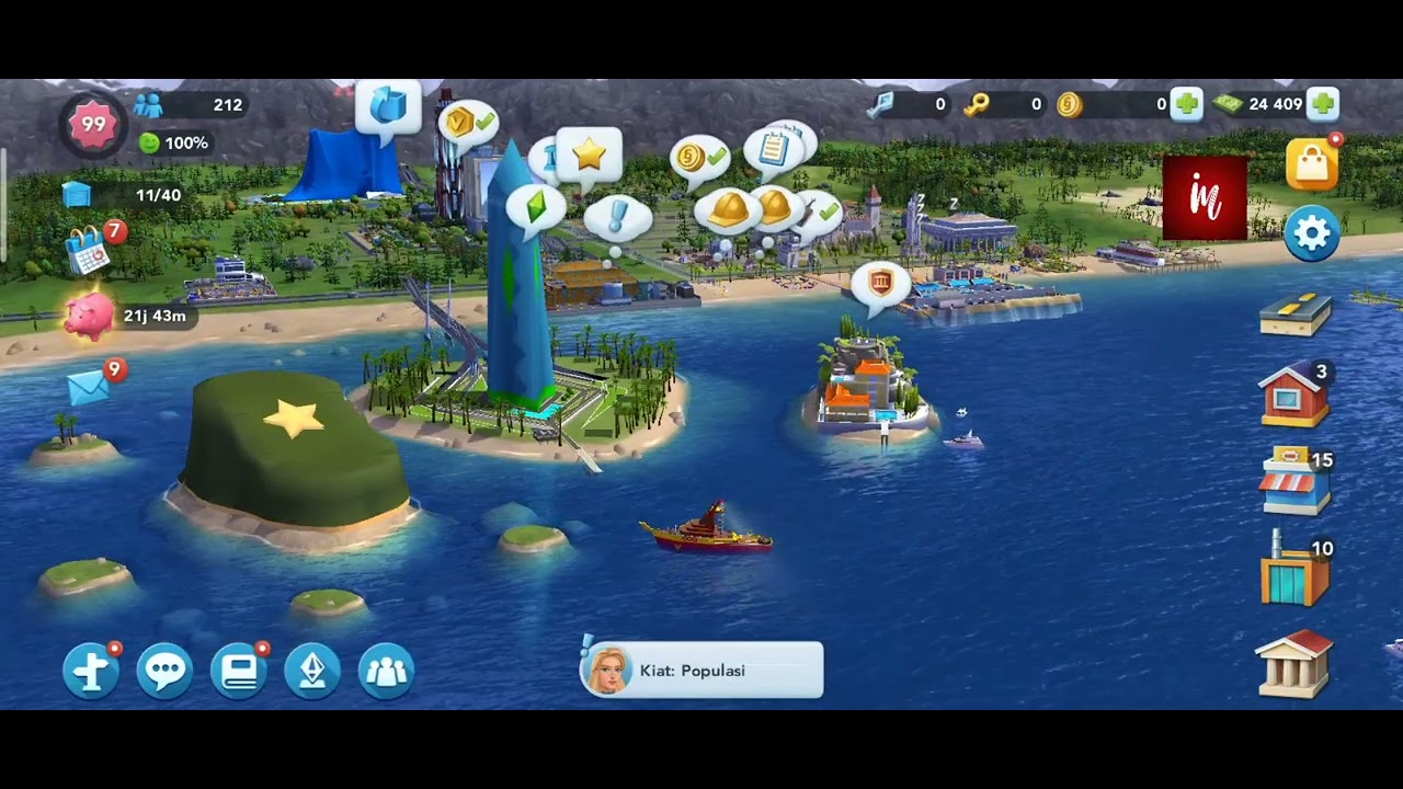 OFFLAND, BULLDOZE/STORE ALL BUILDINGS, HORIZONTAL VIEW, ZOOM OUT/IN, HIDE ICON, RESET LAYOUT