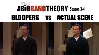 The Big Bang Theory Season 3 \& 4 | Bloopers VS Actual Scene