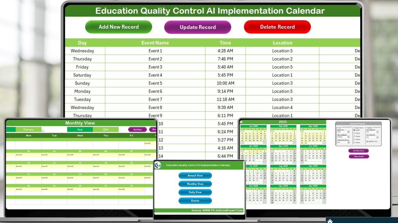 Education Quality Control AI Implementation Calendar in Excel - YouTube