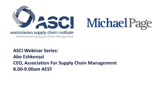 Information ASCI Webinar: Abe Eshkenazi, CEO, ASCM Update