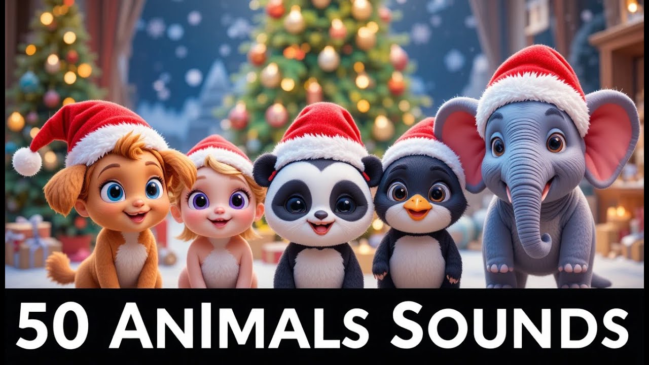 🐦🐶 Christmas Special Animals Sounds | Kids Fun & Learning Video | 