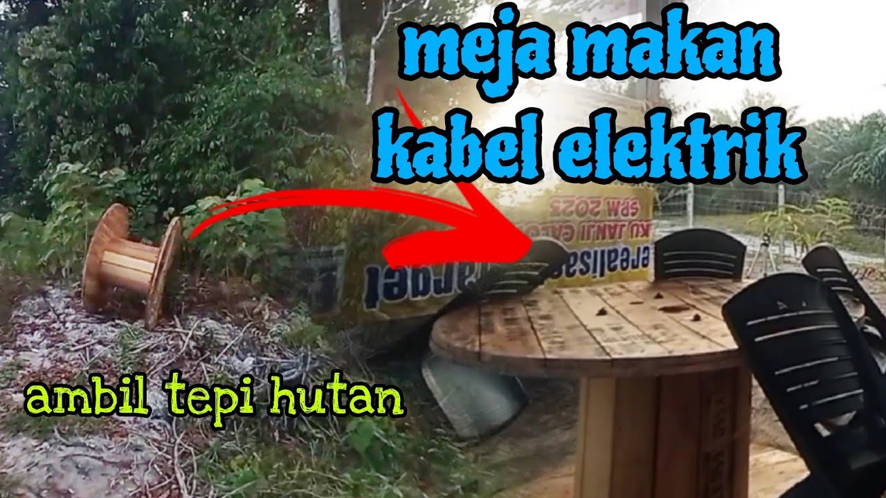[Episod1097] ini barang rate. buat meja makan segera di kebun daripada kayu buangan kabel TnB.