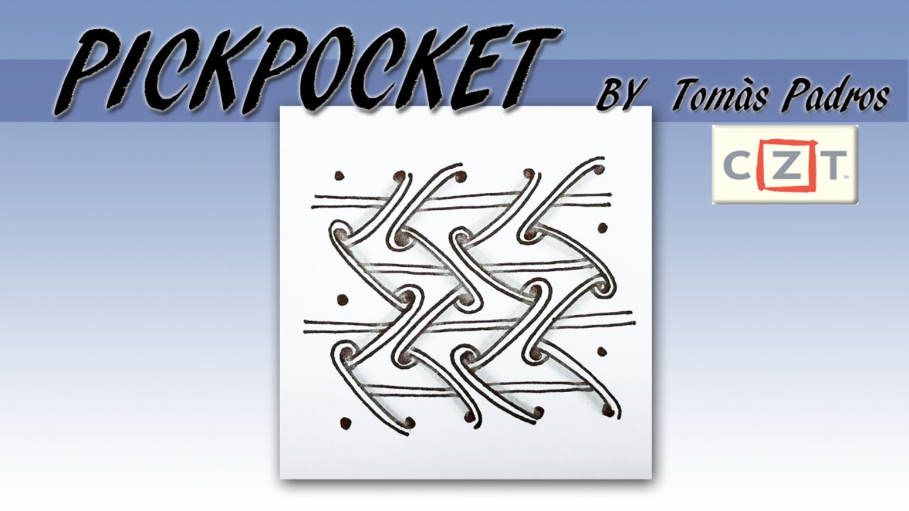 如何畫一般圖樣How to draw the Tangle Pattern PICKPOCKET - YouTube