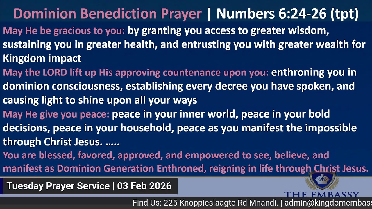 Tuesday Prayer Service | 03 Feb 2026 - YouTube
