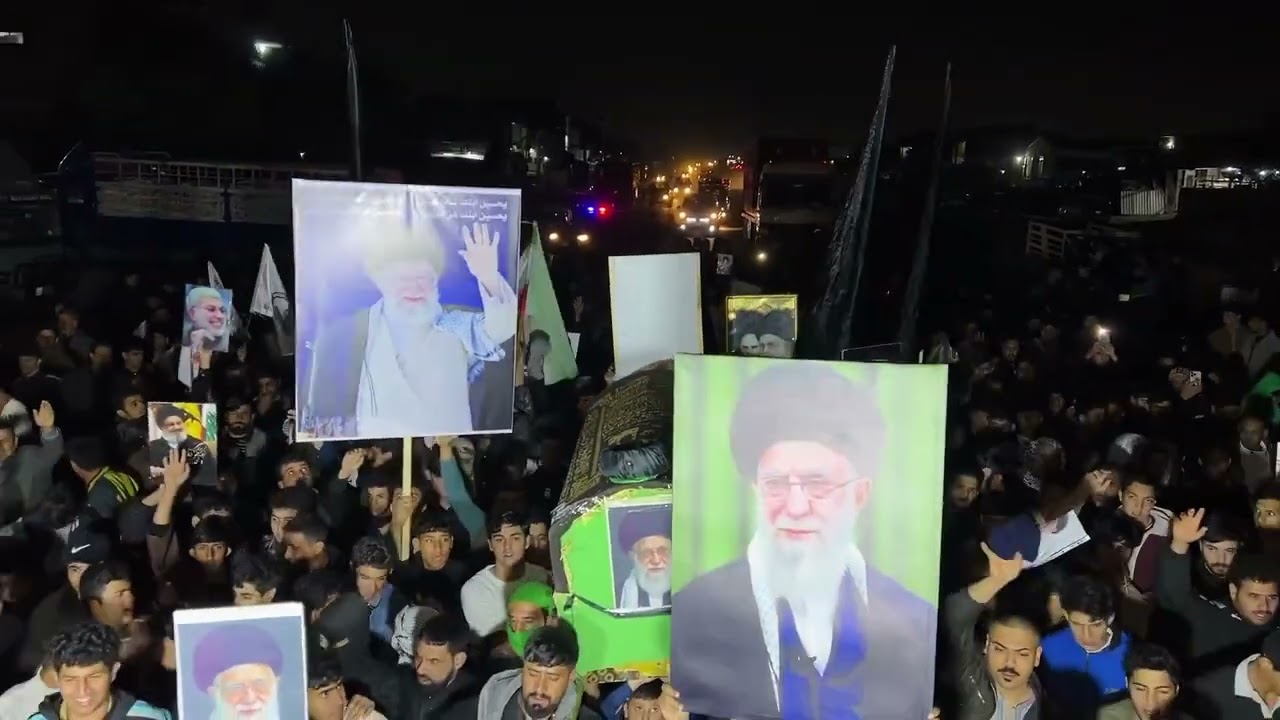 تشييع اهالي منطقة الفضيلية للسيد الفقيد الولي علي الخامنئي الرادود ملا فلأح العكيلي