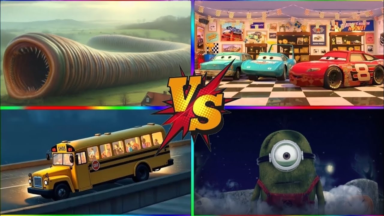 🔥Sand Worm 🆚️ Giant Octopus 🆚️ MCQUEEN 🆚️ School bus?! The Ultimate Crossover!😲😎