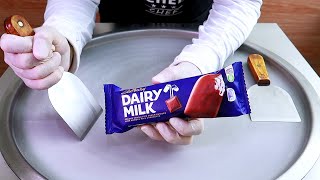 Cadbury Dairy Milk ice cream rolls street food - ايس كريم رول كادبوري ديري ميلك شوكولاتة