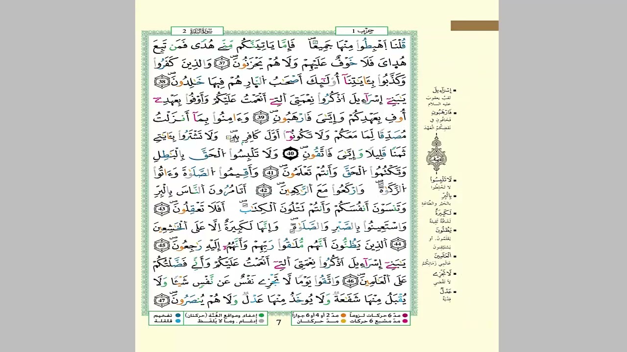 الثمن 4 من الحزب 1 مكرر 7 مرات من المصحف المصور برواية ورش عن نافع للقارئ الشيخ العيون الكوشي