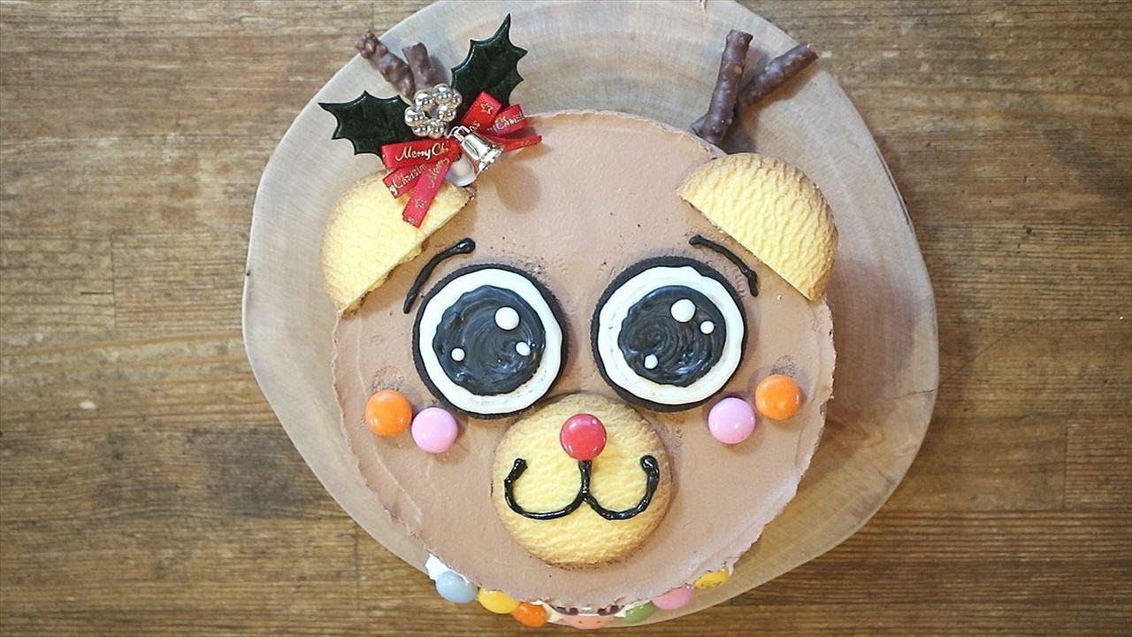 トナカイのクリスマスケーキの作り方 天使のチョコレートムースと市販のお菓子で作る簡単本格レシピ コリスのお菓子作りブログ