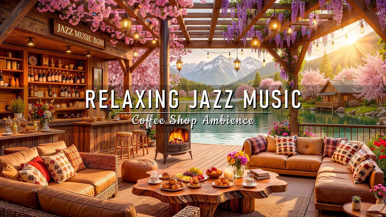 4K Cozy Coffee Shop Atmosphere with Smooth Piano Jazz Music for ...