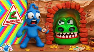 L'Évasion de la Grotte du Crocodile Dentiste 🐊😱 | Stop-Motion | Clay Mixer