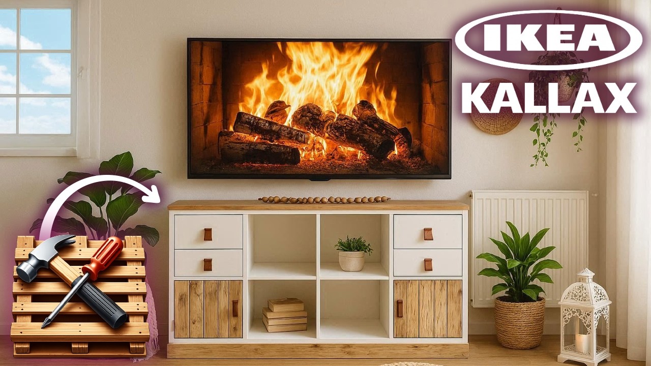 #2 Преображение тумбы под телевизор IKEA Kallax | Сделай сам из переработанной древесины поддонов