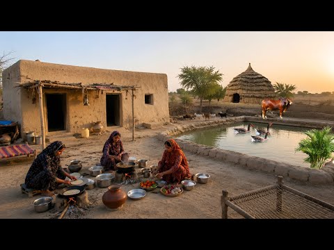 Amazing Cholistan Village Life | Traditional Mud House & Old Desert Cooking | Rural Pakistan .