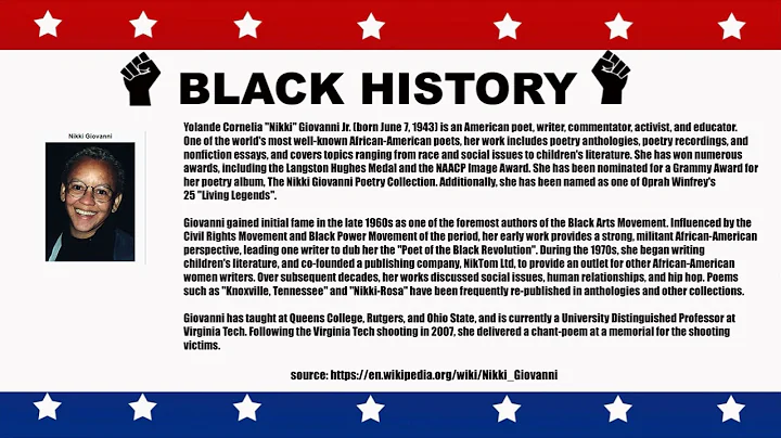 Black History Month 2022 - Nikki Giovanni