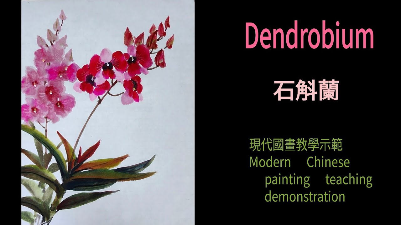 石斛蘭～수묵화चित्रकारी।Chinese brush painting 國畫山水