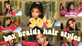 10 box braid hairstyles for 90's Q W E E N S || liyah selah