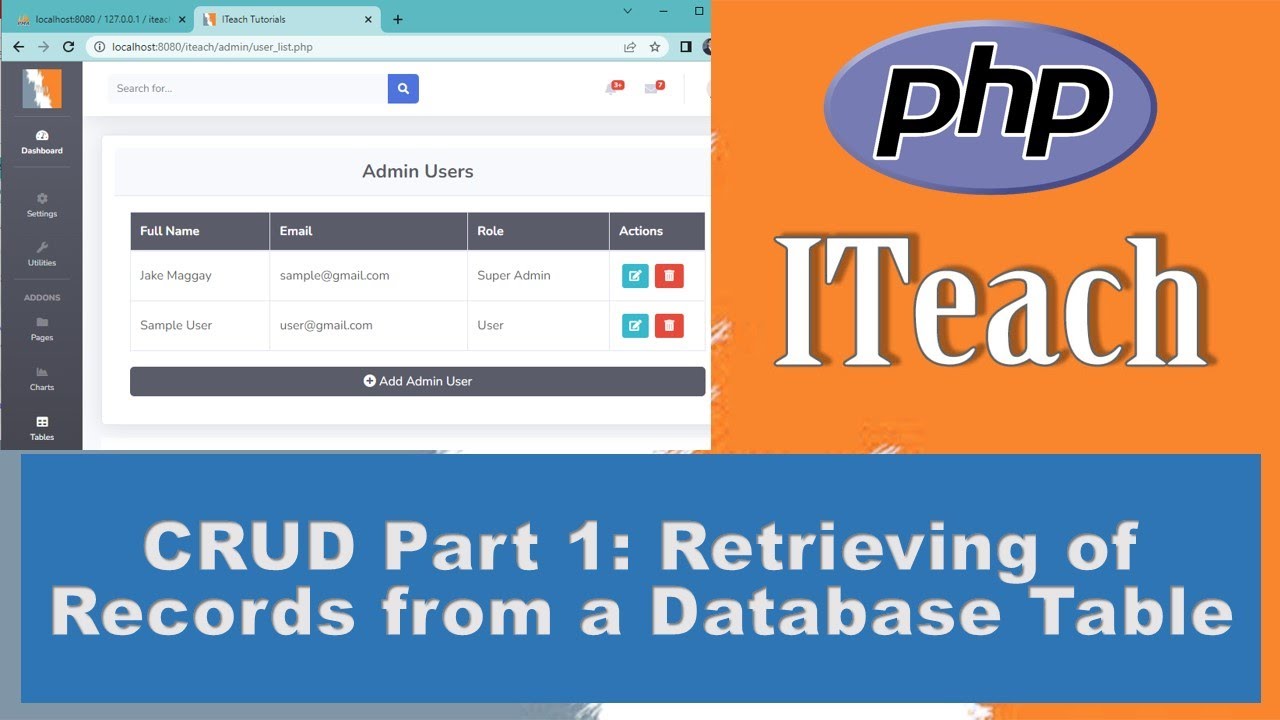 [PHP + Bootstrap Part 2] - Retrieving of Records from a Database Table ...