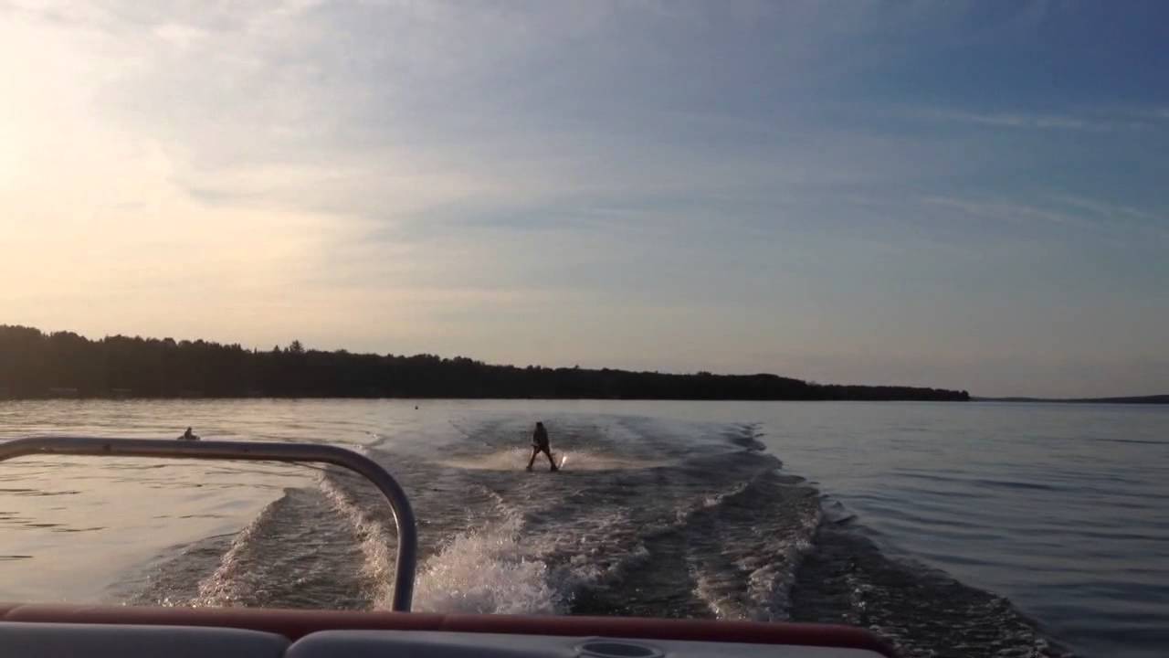 Markie water skis on Hubbard lake YouTube