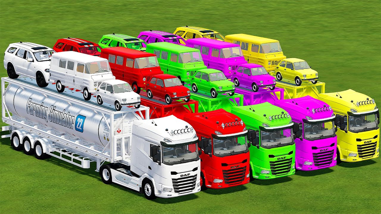 TRANSFERRING FIAT, MINI BUSES & DODGE WITH DAF TRUCKS! Farming Simulator 22