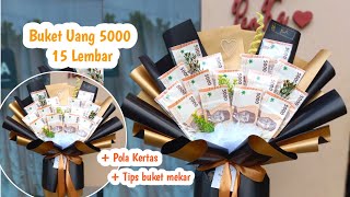 Tutorial Buket Uang 5000 15 Lembar  Tips Buket Mekar Hemat Kertas