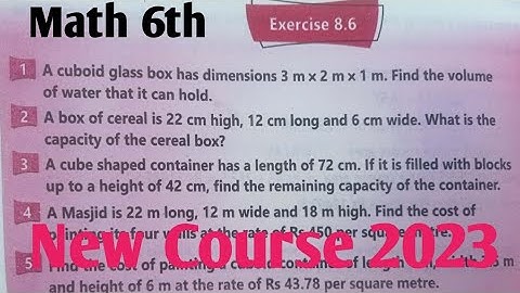 Class 6th Maths Exercise 8.6 New course 2023 kpk and punjab | Ex 8.6 Math 6th SNC 2023