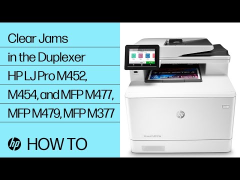 Clear Jams in the Duplexer | HP LaserJet Pro M452, M454, and MFP M477, MFP M479, MFP M377 | HP
