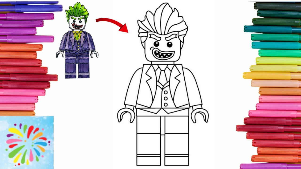 Coloring Lego Joker | Lego Coloring Pages | Coloring Funs - YouTube