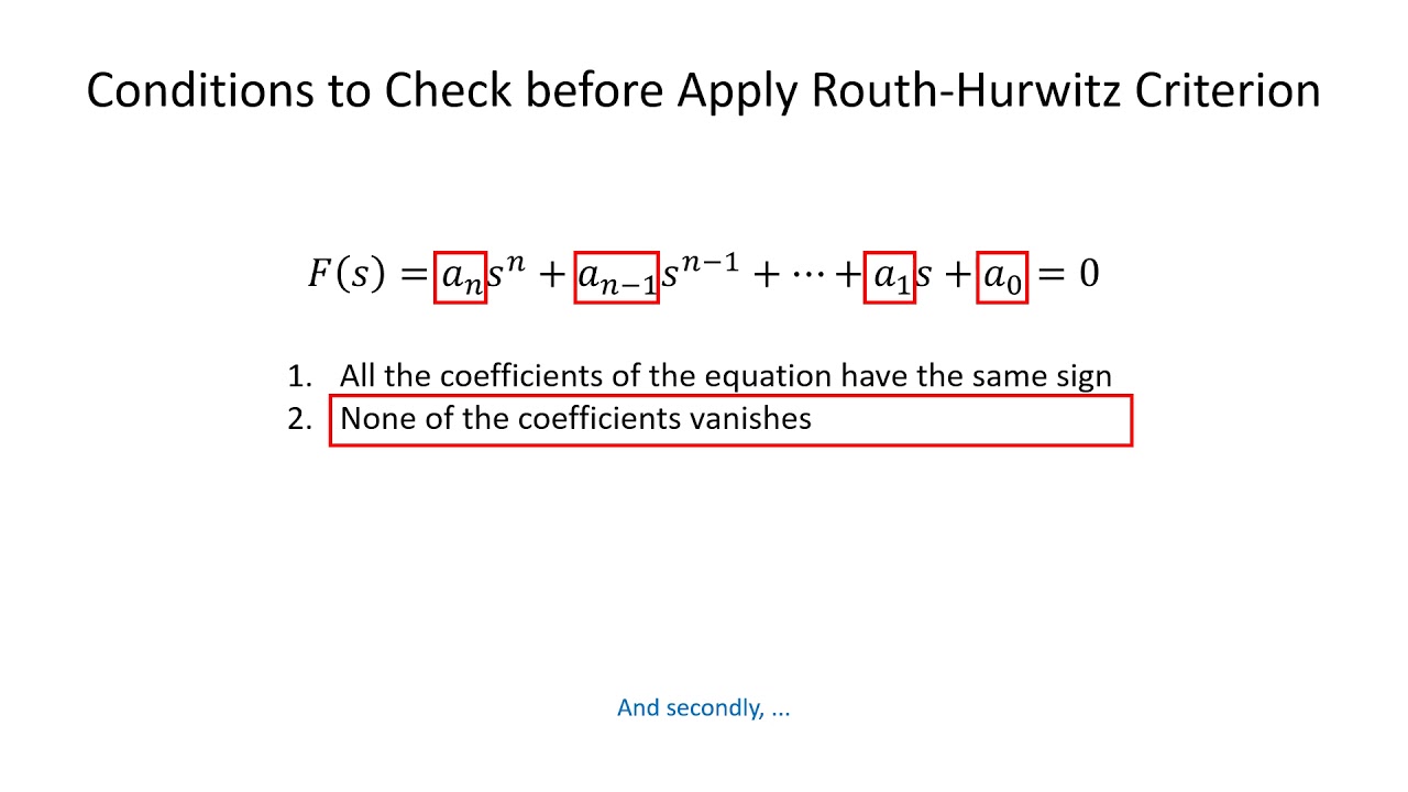 Routh Hurwitz Criterion Explained – DQTHNN