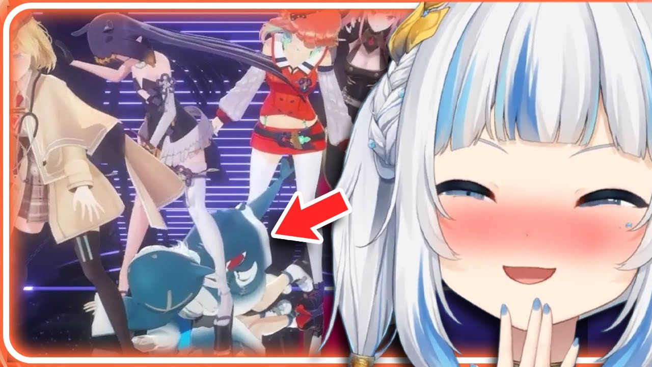 Gura can't Stop Looking Up at The Myth Girls' Skirts 【HololiveEN】