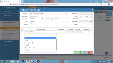 [TCSOFT HOTEL] - 26. Nhập nguyên liệu - Phần mềm quản lý khách sạn