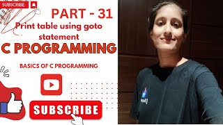 Print table using goto statement in C Programming